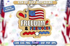 4th of July Keychain Laser Cut | Independence Day | CNC File Product Image 1