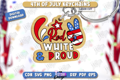 4th of July Keychain Laser Cut | Independence Day | CNC File Product Image 1