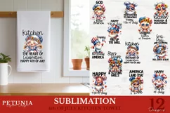 kitchen towel png design being used as a sublimation kitchen towel print