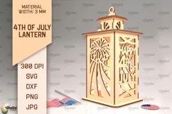 4th Of July Lantern SVG. Candle Holder Laser Cut Product Image 1