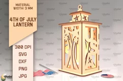 4th Of July Lantern SVG. Candle Holder Laser Cut Product Image 1