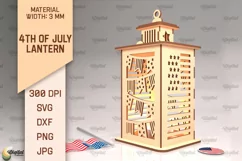 4th Of July Lantern SVG. Candle Holder Laser Cut Product Image 1