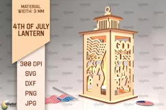 4th Of July Lantern SVG. Candle Holder Laser Cut Product Image 1