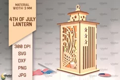 4th Of July Lantern SVG. Candle Holder Laser Cut Product Image 1