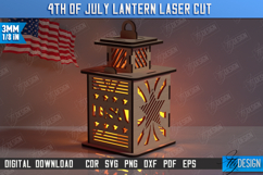 4th of July Lantern Laser Cut | Patriotic Design |3D Lantern Product Image 1