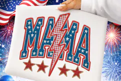 4th of July Mama Png, American Latch Hook Yarn Crochet Product Image 1