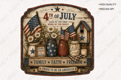 Patriotic Americana Vintage Sign PNG Bundle Product Image 2