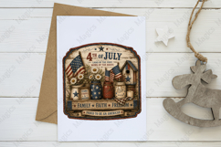 4th of July Mason Jar Daisy Patriotic Sign PNG Product Image 3