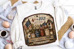 4th of July Mason Jar Daisy Patriotic Sign PNG Product Image 5