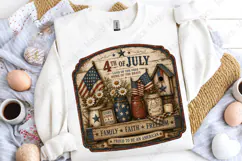 4th of July Mason Jar Daisy Patriotic Sign PNG Product Image 5