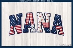Nana Patriotic Patchwork Family Name, Sublimation Png Product Image 1