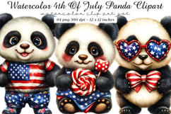 4th Of July Panda Sublimation Clipart Product Image 1