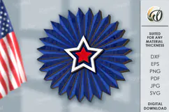 4th of July party decor Laser Cut. Star SVG Product Image 1