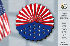 4th of July party decor Laser Cut. Rosette SVG Product Image 1