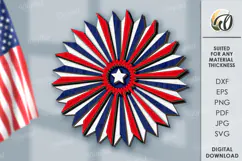 4th of July party decor Laser Cut. Rosette SVG Product Image 1