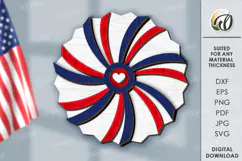 4th of July party decor Laser Cut. Rosette SVG Product Image 1