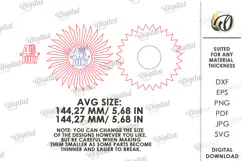 4th of July party decor Laser Cut. Rosette SVG Product Image 2