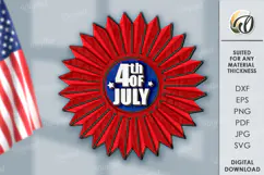 4th of July party decor Laser Cut. Rosette SVG Product Image 1