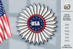 4th of July party decor Laser Cut. Rosette SVG Product Image 1