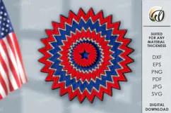 4th of July party decor Laser Cut. Rosette SVG Product Image 1