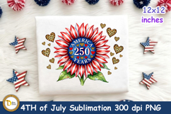 4th of July patriotic 250 years celebration Sublimation PNG Product Image 2