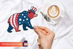 4th of July Patriotic Bear Sticker, USA Bear Decorations Product Image 1