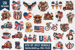 4th of July Patriotic Sublimation Designs PNG Product Image 1