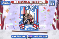 4th of July Photo Frame Laser Cut | Independence Day | CNC Product Image 1