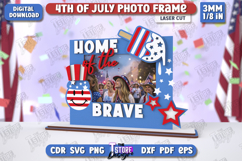 4th of July Photo Frame Laser Cut | Independence Day | CNC Product Image 1