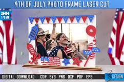 4th of July Photo Frame Laser Cut | Tabletop Photo Frame Product Image 1