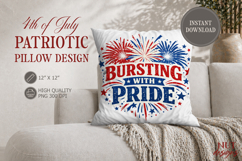 American Patriotic Pillow Design 4th of July sublimation Product Image 2