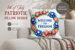 Welcome to Freedom Patriotic Pillow 4th of July pillow Product Image 1
