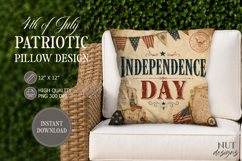 Independence Day Pillow Design Retro 4th of July sublimation Product Image 1