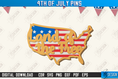 4th Of July Pins Laser Cut Bundle, Patriotic Brooches SVG Product Image 4