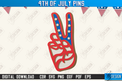 4th Of July Pins Laser Cut Bundle, Patriotic Brooches SVG Product Image 5
