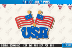 4th of July Pins Laser Cut| Patriotic Sign |Independence Day Product Image 1
