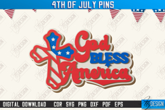 4th Of July Pins Laser Cut Bundle, Patriotic Brooches SVG Product Image 8