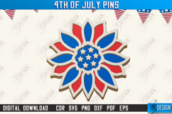 4th Of July Pins Laser Cut Bundle, Patriotic Brooches SVG Product Image 10