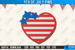 4th of July Pins Laser Cut| Patriotic Sign |Independence Day Product Image 1