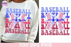 4th of July Baseball PNG, Baseball Bow Sublimation PNG Product Image 1