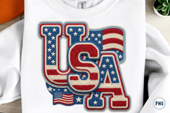 4th of July Png, Faux Yarn USA Product Image 1
