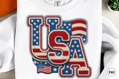 4th of July Png, Faux Yarn USA Product Image 1