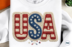 4th of July Png, Faux Yarn USA Product Image 1