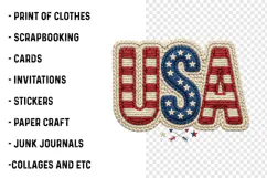 4th of July Png, Faux Yarn USA Product Image 3
