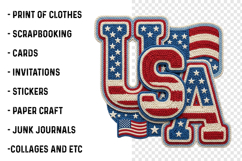 4th of July Png, Faux Yarn USA Product Image 3