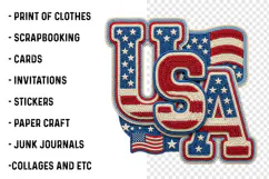 4th of July Png, Faux Yarn USA Product Image 3