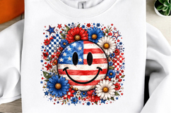 4th of July PNG, Floral American Flag Product Image 1