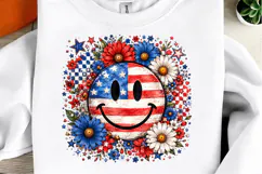 4th of July PNG, Floral American Flag Product Image 1