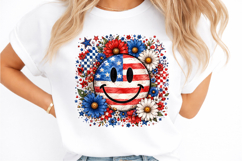4th of July PNG, Floral American Flag Product Image 2