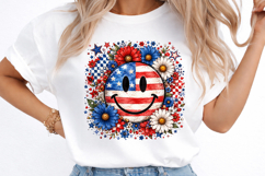 4th of July PNG, Floral American Flag Product Image 3